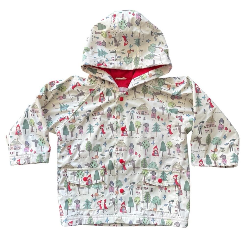 Powell Craft Little Red Riding Hood Rain Coat Softly Lined Waterproof Size 2-3
